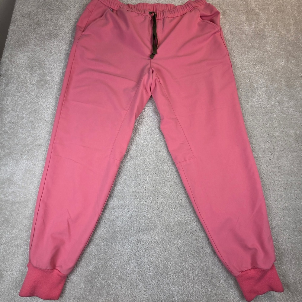 Figs Tansen Scrub Pants Mens XL Neon Pink Moss Green Drawstring Jogger